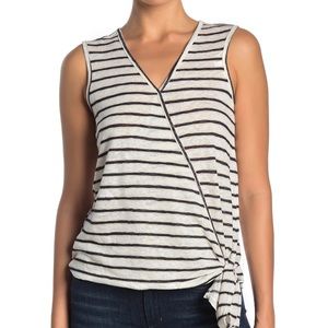 Bobeau sleeveless top with tie size small